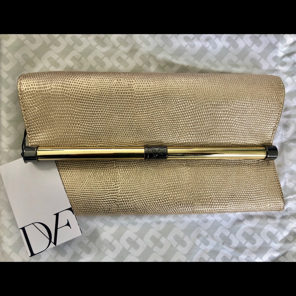 Diane von Furstenberg Envelope Lizard Clutch